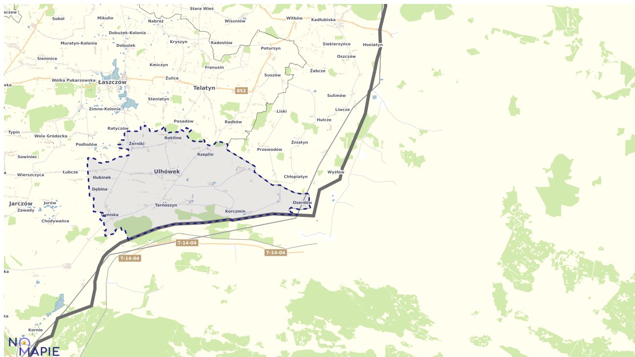 Mapa uzbrojenia terenu Ulhówka